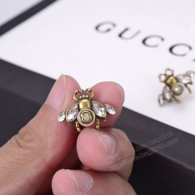 GUCCi飾品 古馳施華洛世奇水晶 珍珠耳環 Gucci蜜蜂耳釘  zgbq1177